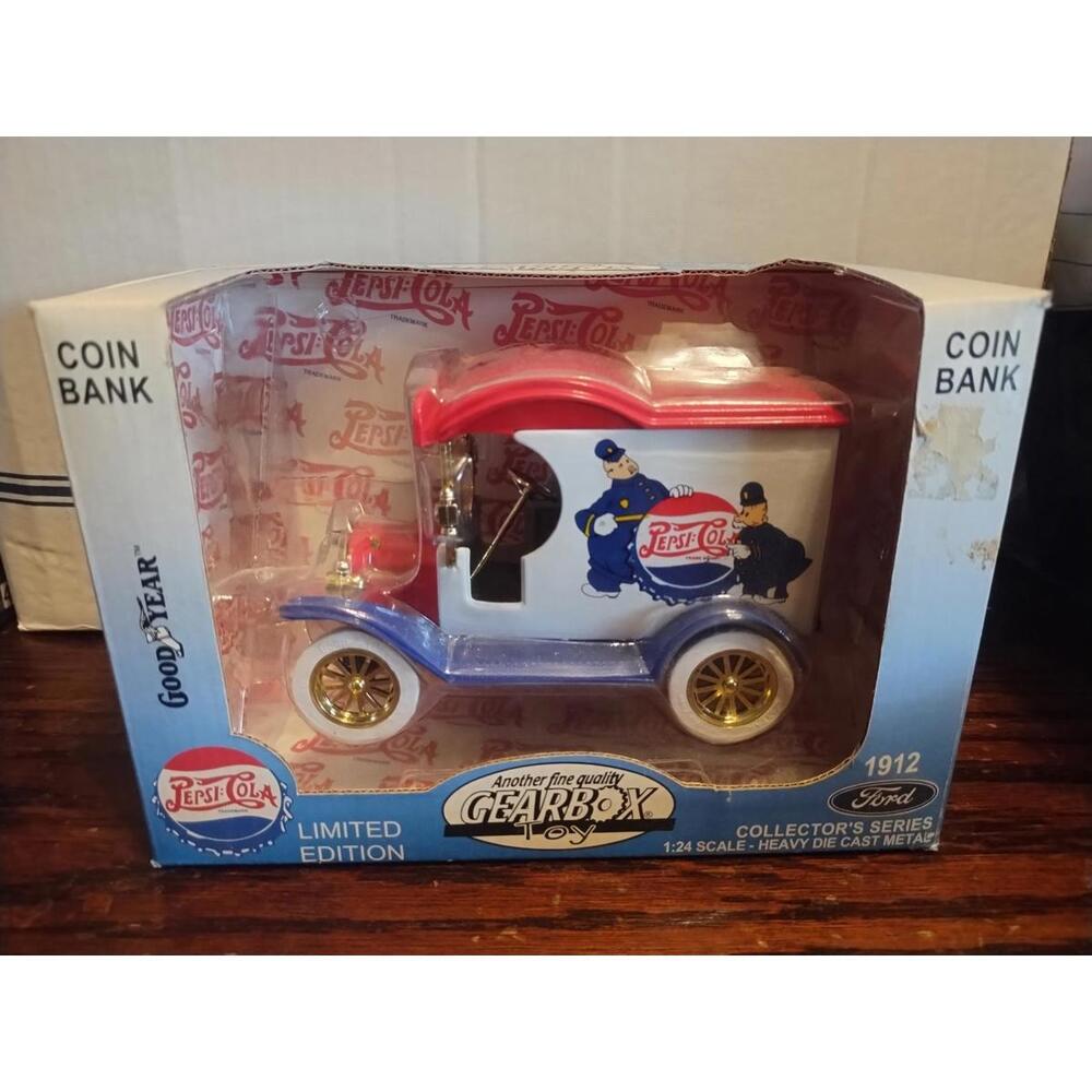 1912 Ford Pepsi Cola Delivery Car Gearbox Toys 1:24 Die Cast Coin Bank Limited